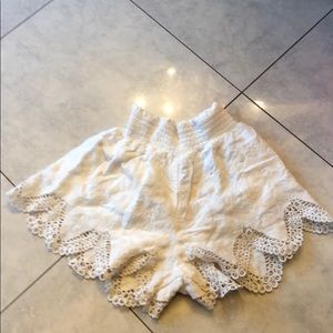 Cream lace shorts